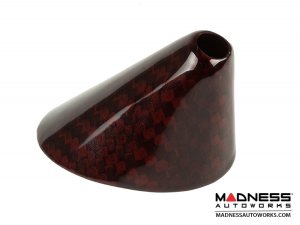 FIAT 500 Antenna Base Cover - Carbon Fiber - EU Model - Red Candy